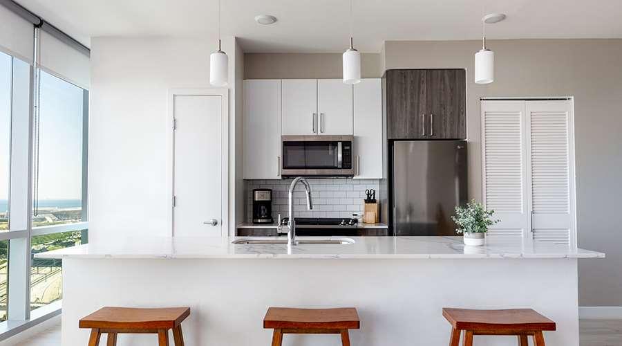 Sentral Michigan Avenue Aparthotel Chicago Eksteriør bilde Kitchen
