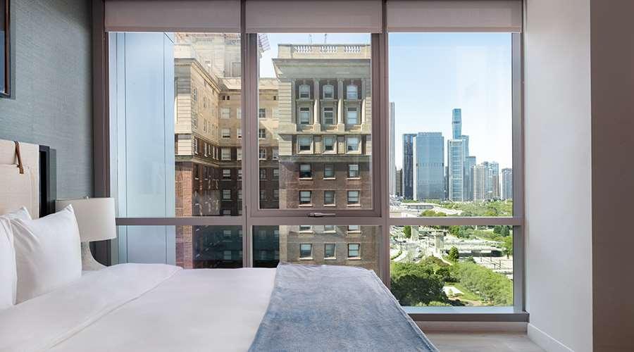 Sentral Michigan Avenue Aparthotel Chicago Rom bilde View from a bedroom