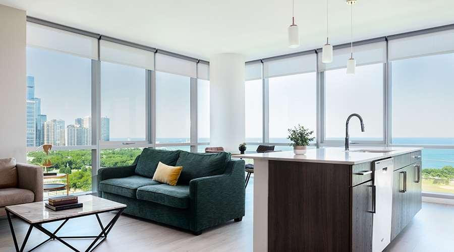 Sentral Michigan Avenue Aparthotel Chicago Rom bilde Interior of a typical apartment