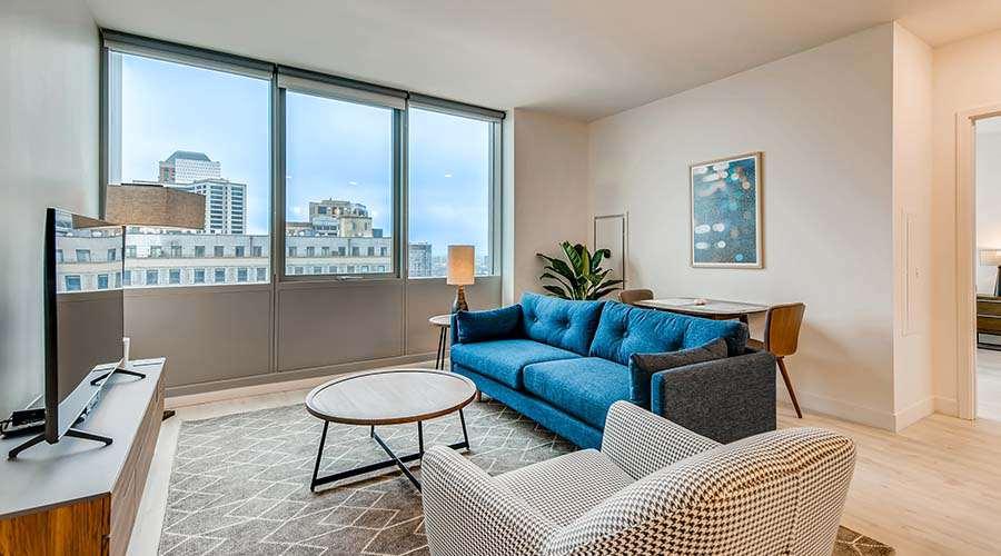 Sentral Michigan Avenue Aparthotel Chicago Rom bilde A living room at the Ritz-Carlton