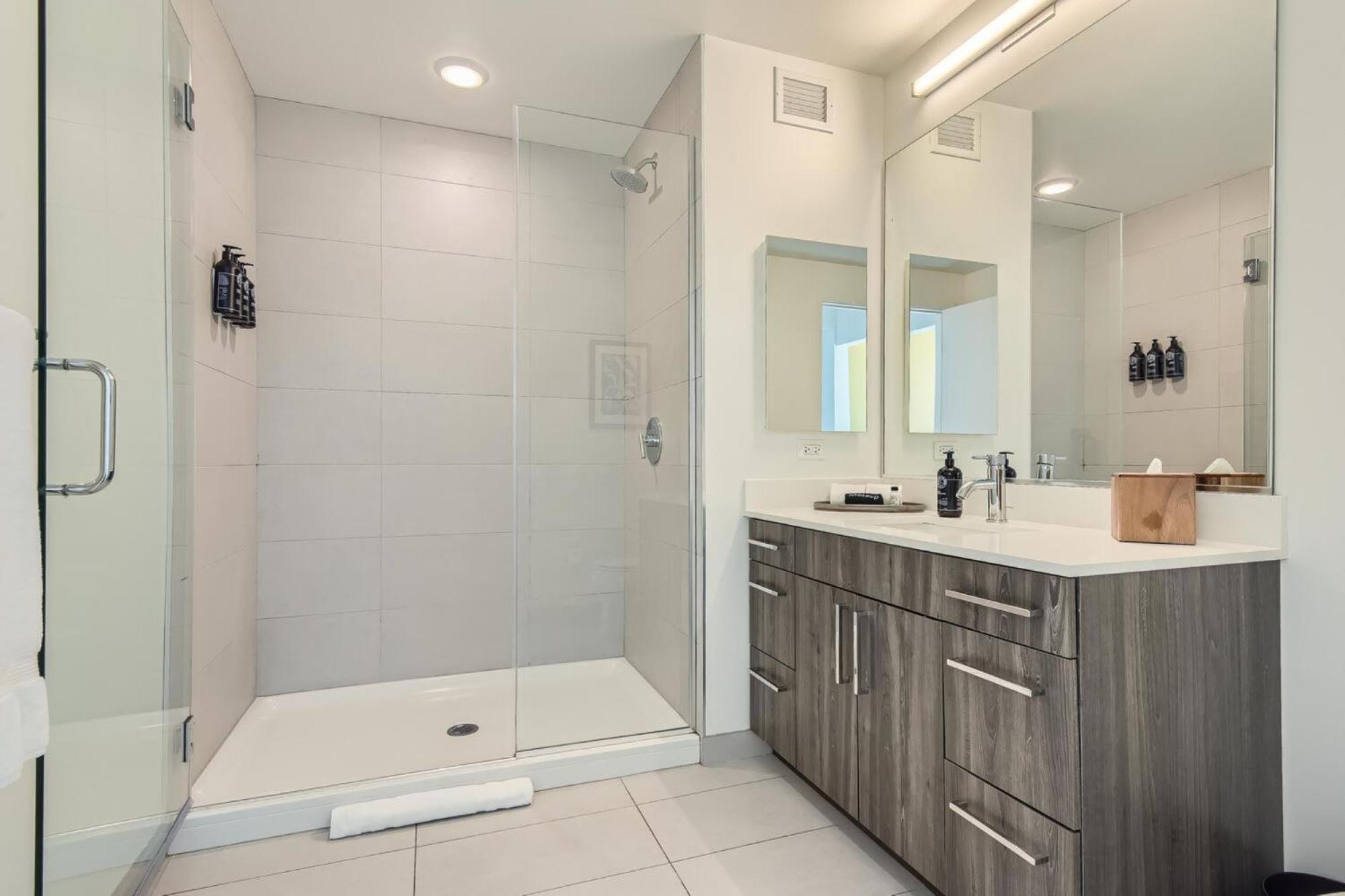 Sentral Michigan Avenue Aparthotel Chicago Eksteriør bilde A walk-in shower