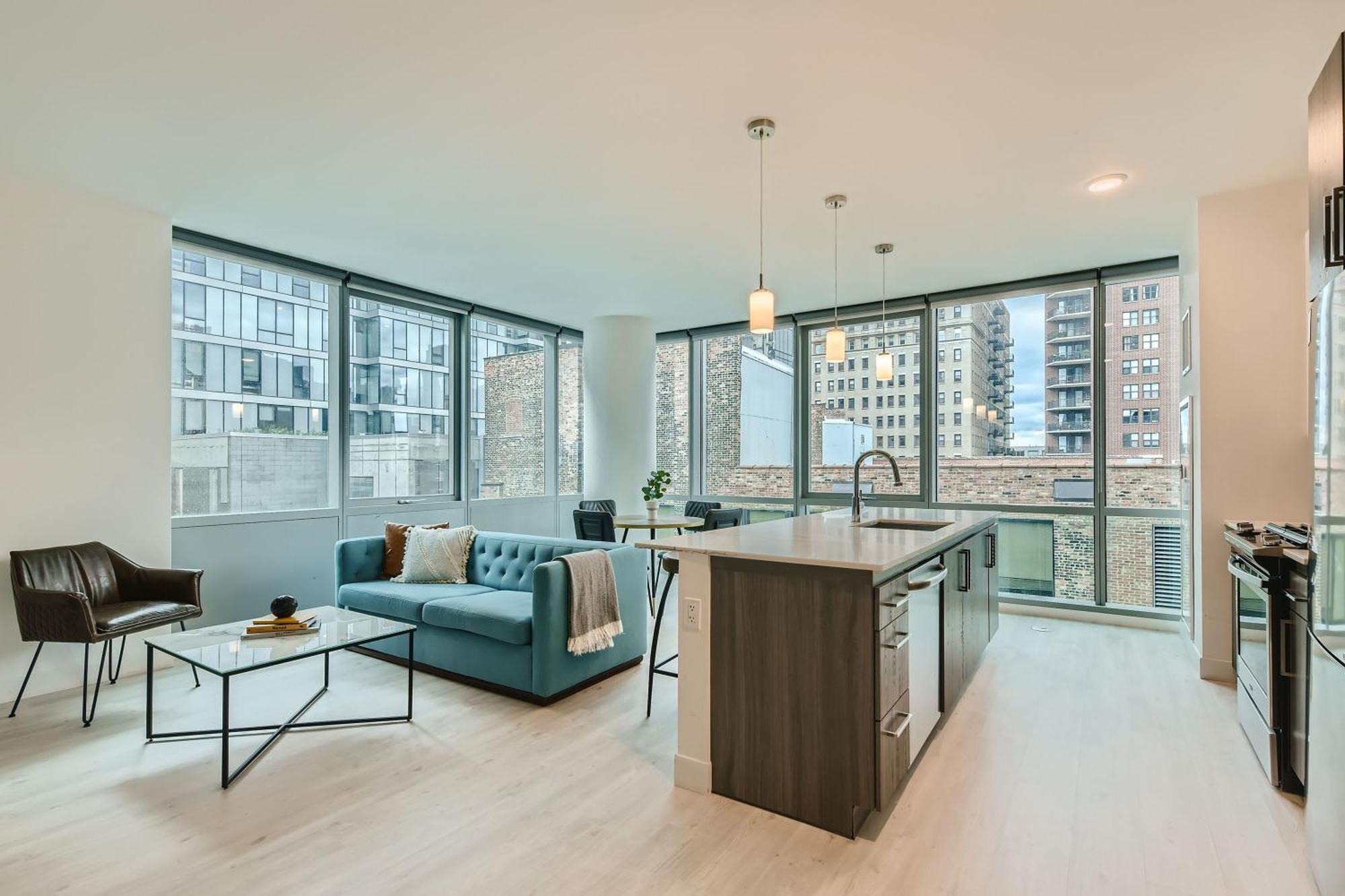 Sentral Michigan Avenue Aparthotel Chicago Rom bilde A model apartment